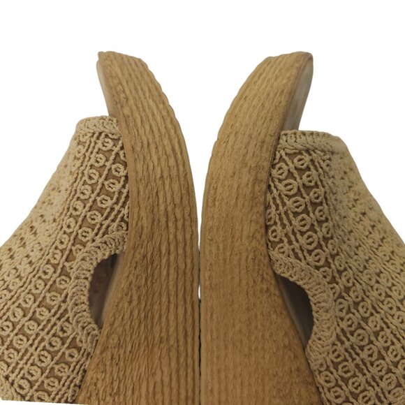 Sbicca Platform Wedge Slide Sandal 10 Espadrille Casual Slip On Tan Natural - Picture 15 of 16